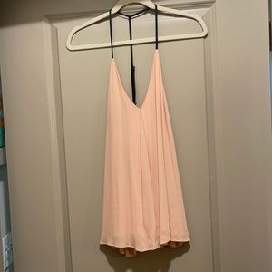 Alice+Olivia silk top with leather straps